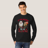 Dogs And Sheeps Are My Valentine Whippet With Shee T-shirt (Voorkant volledig)