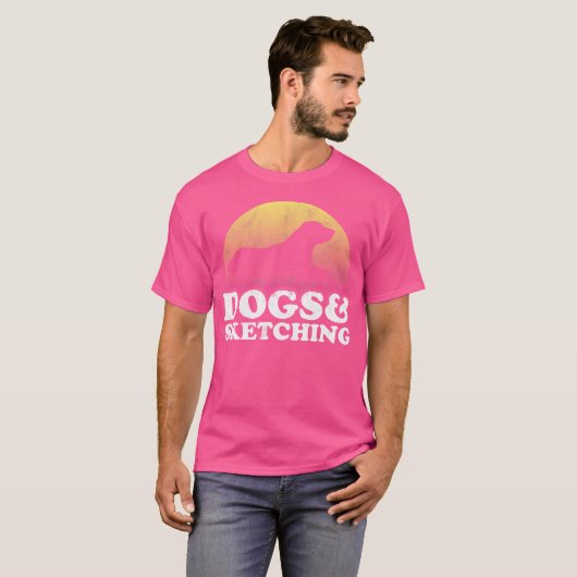 Dogs and Sketching Mannen of Vrouwenhond en -schet T-shirt (Voorkant volledig)