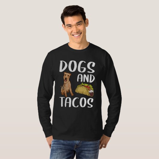 Dogs And Tacos Welsh Terrier Mexican Food T-shirt (Voorkant volledig)