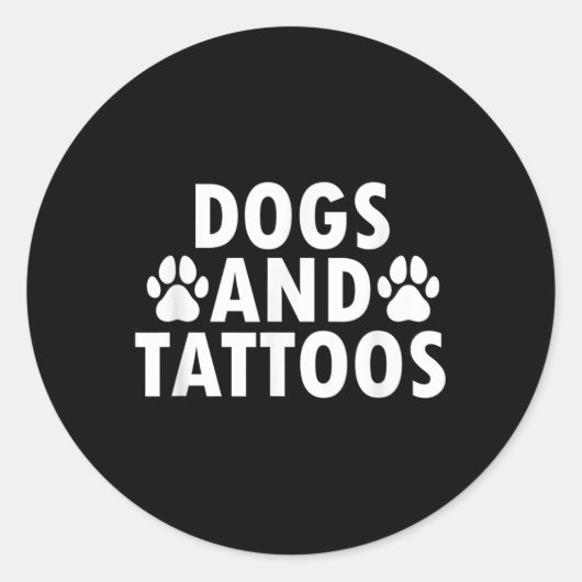 Dogs And Tattoos Ronde Sticker (Voorkant)