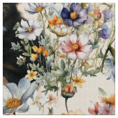 Dogs and Wildflowers Seamless Repeating Pattern Stof (Close Up)