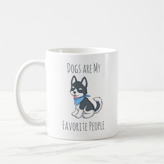 Dogs are me Favorite People Husky Puppy Dog Koffiemok (Links)