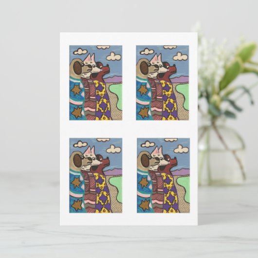 Dogs at Salt Lake, Feestdagenkaart (Staand voorkant)