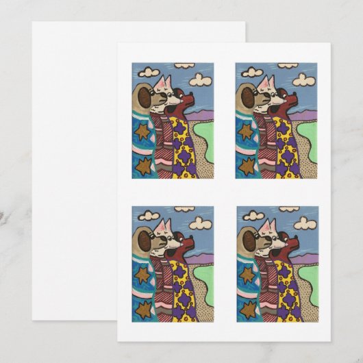 Dogs at Salt Lake, Feestdagenkaart (Voorkant / Achterkant)