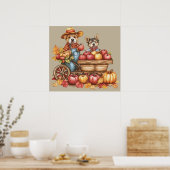 Dog's Autumn Applecart Poster (Keuken)