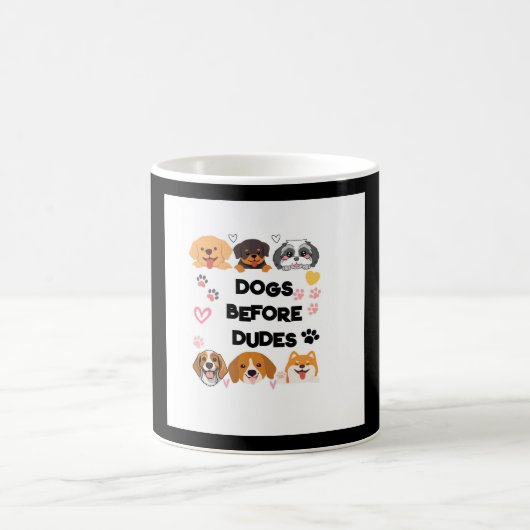'Dogs Before Dudes' Mok Kies uw kleur en tekst (Center)