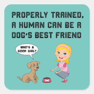 Dogs beste vriend drank vierkante sticker