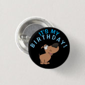 Dog's Birthday. Ronde Button 3,2 Cm (Voorkant /achterkant)