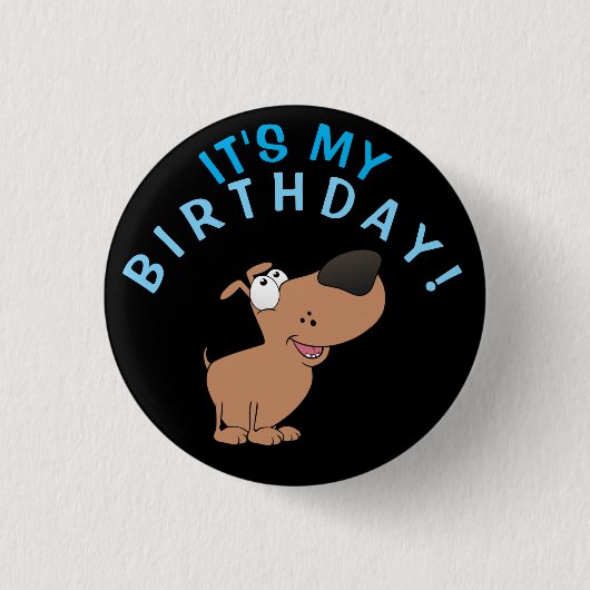 Dog's Birthday. Ronde Button 3,2 Cm (Voorkant)