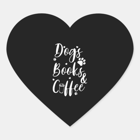 Dogs Boeken Koffie Hondenliefhebber Boek Worm Hart Sticker (Voorkant)