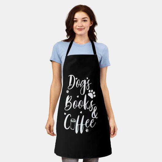 Dogs Books Coffe Dog Lover Book Worm Schort (Gedragen)