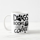 Dogs Books Coffee Typography Quote Gezegde Reading Koffiemok (Links)