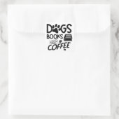 Dogs Books Coffee Typography Reading Gezegde Quote Vierkante Sticker (Tas)