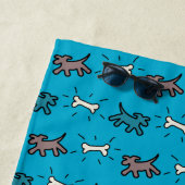 Dogs Botten Graffiti Style Name Blue Beach Towel Strandlaken (In situ)