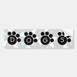 DOGS Bumpersticker-blauw Bumpersticker