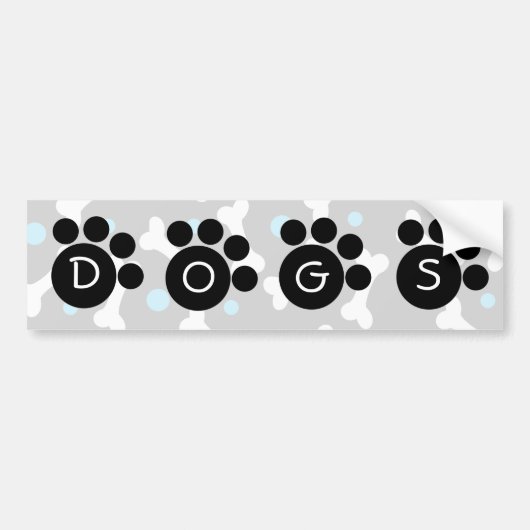 DOGS Bumpersticker-blauw Bumpersticker (Voorkant)