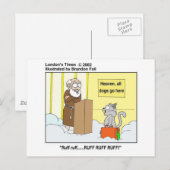 Dogs Cats & Heaven Funny Cartoon Gifts & T - shirt Briefkaart (Voorkant / Achterkant)