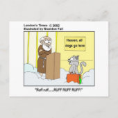 Dogs Cats & Heaven Funny Cartoon Gifts & T - shirt Briefkaart (Voorkant)