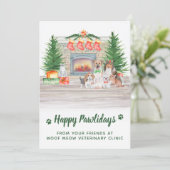 Dogs Cats Puppies Kittens Pet Business Kerstmis Feestdagenkaart (Staand voorkant)