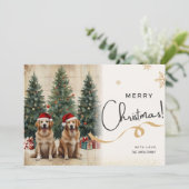 Dogs Christmas Holiday Kaart (Staand voorkant)