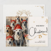 Dogs Christmas wenskaart Feestdagenkaart (Voorkant / Achterkant)