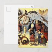 Dogs Circus Illustratie Art Oud Antiek Briefkaart (Voorkant / Achterkant)