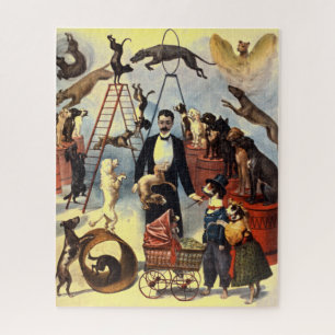 Dogs Circus Illustratie Art Oud Antiek Legpuzzel