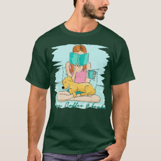 Dogs Coffee en Books niet meer T-shirt