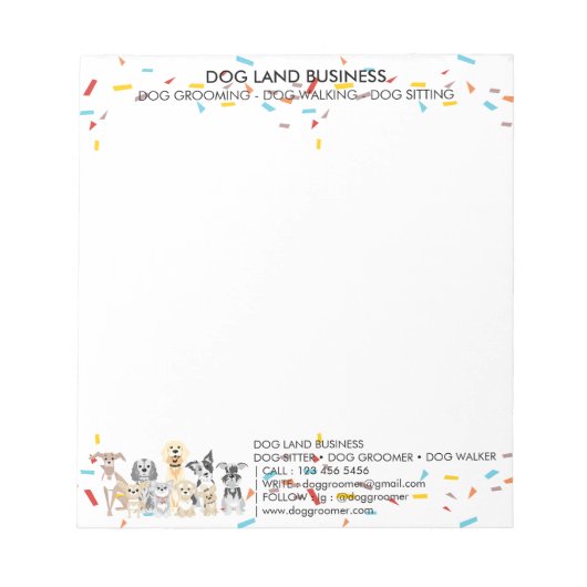 Dogs Confetti Geometric Notitieblok (Voorkant)