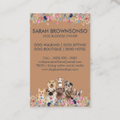 Dogs Cute Floral Foto Logo cirkel Visitekaartje (Achterkant)