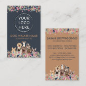 Dogs Cute Floral Foto Logo cirkel Visitekaartje (Voorkant / Achterkant)