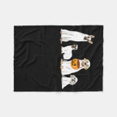 Dogs Dearing Ghost Costume Fun Dog Halloween Manne Fleece Deken (Voorkant (Horizontaal))