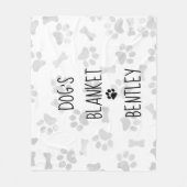 Dog's Deken Gepersonaliseerde Paw Prints Pet Dog (Voorkant)