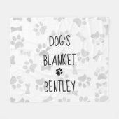 Dog's Deken Gepersonaliseerde Paw Prints Pet Dog (Voorkant (Horizontaal))