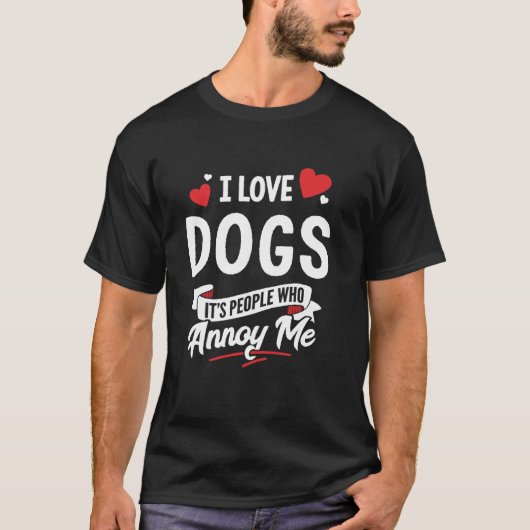 Dogs Design Gift Ik hou van honden T-shirt (Voorkant)