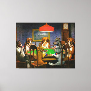 Dogs die poker Wall Art spelen Canvas Afdruk