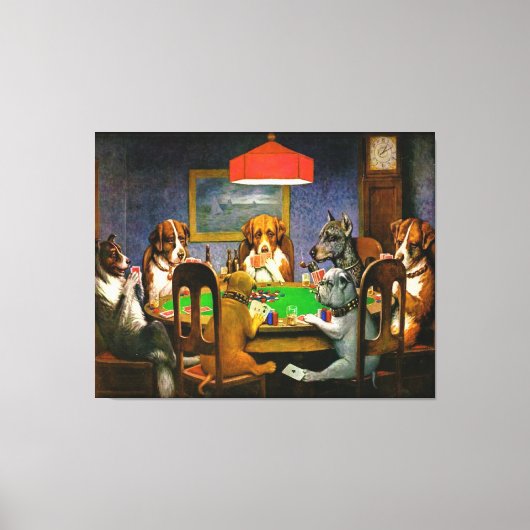 Dogs die poker Wall Art spelen Canvas Afdruk (Voorkant)