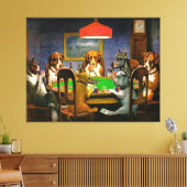 Dogs die poker Wall Art spelen Canvas Afdruk (Insitu (Woonkamer))