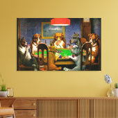 Dogs die poker Wall Art spelen Canvas Afdruk (Insitu (Woonkamer))