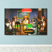 Dogs die poker Wall Art spelen Canvas Afdruk (Insitu (Houten vloer))