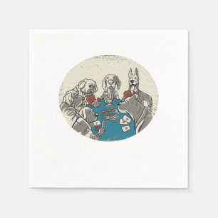 Dogs die pokerkaarten spelen Casino Gambling Gift Servet