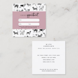  Dogs Dog Groomer Appointment Card Vierkante Visitekaartje
