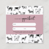  Dogs Dog Groomer Appointment Card Vierkante Visitekaartje (Voorkant)