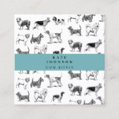  Dogs Dog Sitter Trainer Vierkante Visitekaartje (Voorkant)
