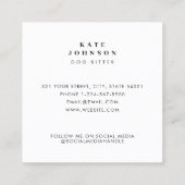 Dogs Dog Sitter Trainer Vierkante Visitekaartje (Achterkant)