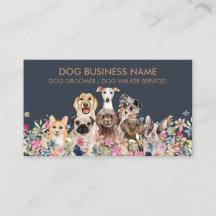 Dogs Drawing Flowers Design Moderne Simple
