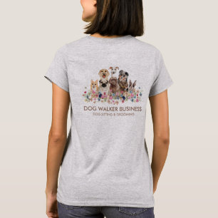 Dogs Dubbele side services groomer walker sitter T-shirt