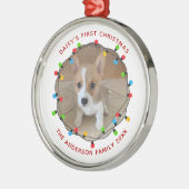 Dog's eerste kerstcadeautje, aangepast pieptoon metalen ornament (Links)