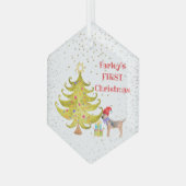 Dog's eerste kerstglazen versiering glas ornament (Voorkant links)