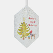 Dog's eerste kerstglazen versiering glas ornament (Voorkant Rechts)